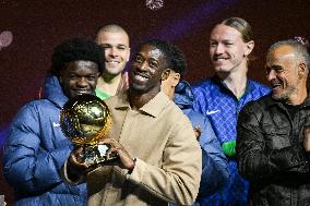Ousmane Dembele celebrates his Ballon dOr at Parc des Princes - FA