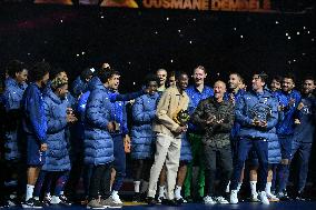 Ousmane Dembele celebrates his Ballon dOr at Parc des Princes - FA