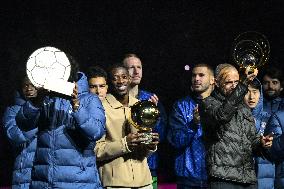 Ousmane Dembele celebrates his Ballon dOr at Parc des Princes - FA