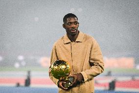 Ousmane Dembele celebrates his Ballon dOr at Parc des Princes - FA