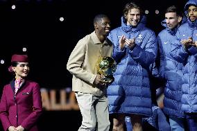 Ousmane Dembele Presents Ballon d'Or At PSG v Auxerre Match - Paris
