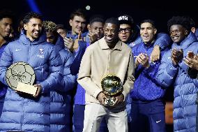 Ousmane Dembele Presents Ballon d'Or At PSG v Auxerre Match - Paris