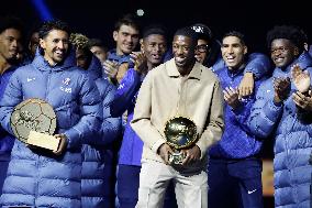 Ousmane Dembele Presents Ballon d'Or At PSG v Auxerre Match - Paris
