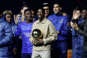Ousmane Dembele Presents Ballon d'Or At PSG v Auxerre Match - Paris