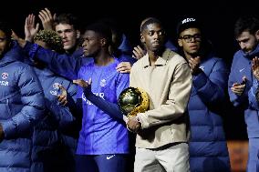 Ousmane Dembele Presents Ballon d'Or At PSG v Auxerre Match - Paris