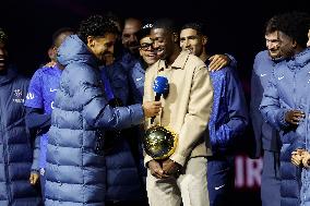 Ousmane Dembele Presents Ballon d'Or At PSG v Auxerre Match - Paris