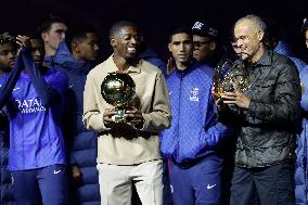 Ousmane Dembele Presents Ballon d'Or At PSG v Auxerre Match - Paris