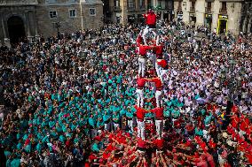 The Castellers day of La Merce Celebrations - Barcelona