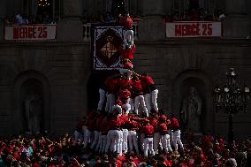 The Castellers day of La Merce Celebrations - Barcelona
