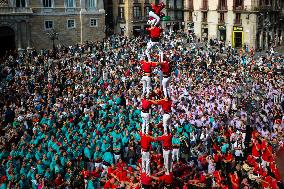 The Castellers day of La Merce Celebrations - Barcelona
