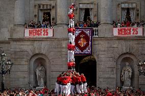 The Castellers day of La Merce Celebrations - Barcelona