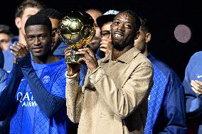Ousmane Dembele Presents Ballon d'Or At PSG v Auxerre Match - Paris