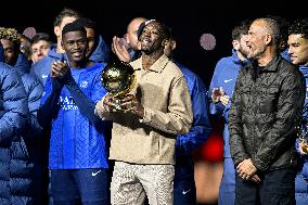 Ousmane Dembele Presents Ballon d'Or At PSG v Auxerre Match - Paris