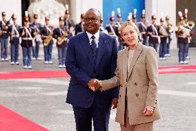 Giorgia Meloni Meets Umaro Sissoco Embalo In Rome - Italy