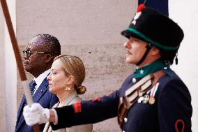 Giorgia Meloni Meets Umaro Sissoco Embalo In Rome - Italy
