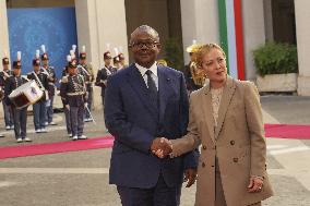 Giorgia Meloni Meets Umaro Sissoco Embalo In Rome - Italy