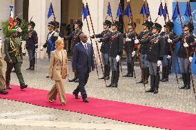 Giorgia Meloni Meets Umaro Sissoco Embalo In Rome - Italy