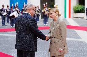 Giorgia Meloni Meets Bahrain Prime Minister In Rome - Italy