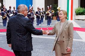 Giorgia Meloni Meets Bahrain Prime Minister In Rome - Italy