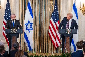 US President Trump welcomes Israeli Prime Minister Netanyahu to the White House