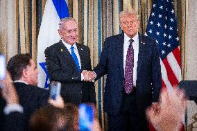 US President Trump welcomes Israeli Prime Minister Netanyahu to the White House