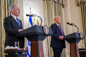 US President Trump welcomes Israeli Prime Minister Netanyahu to the White House
