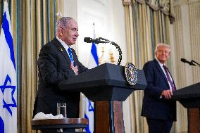 US President Trump welcomes Israeli Prime Minister Netanyahu to the White House
