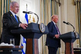 US President Trump welcomes Israeli Prime Minister Netanyahu to the White House