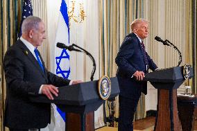 US President Trump welcomes Israeli Prime Minister Netanyahu to the White House
