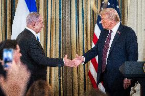 US President Trump welcomes Israeli Prime Minister Netanyahu to the White House