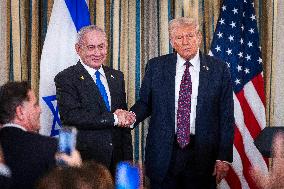 US President Trump welcomes Israeli Prime Minister Netanyahu to the White House