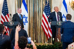 US President Trump welcomes Israeli Prime Minister Netanyahu to the White House