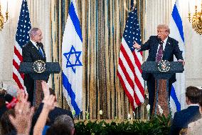 US President Trump welcomes Israeli Prime Minister Netanyahu to the White House
