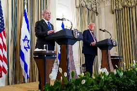 US President Trump welcomes Israeli Prime Minister Netanyahu to the White House