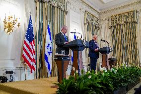 US President Trump welcomes Israeli Prime Minister Netanyahu to the White House