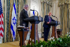 US President Trump welcomes Israeli Prime Minister Netanyahu to the White House