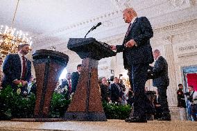 US President Trump welcomes Israeli Prime Minister Netanyahu to the White House