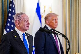 US President Trump welcomes Israeli Prime Minister Netanyahu to the White House