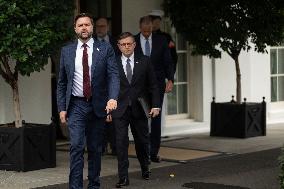 Republican Leaders Meet Press after Trump Meeting on the Government Shutdown