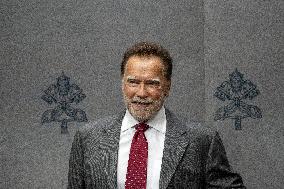Arnold Schwarzenegger At Raising Hope for Climate Justice Conference - Vatican