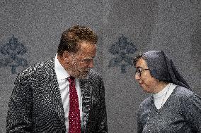 Arnold Schwarzenegger At Raising Hope for Climate Justice Conference - Vatican