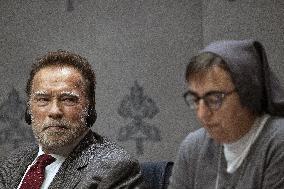 Arnold Schwarzenegger At Raising Hope for Climate Justice Conference - Vatican