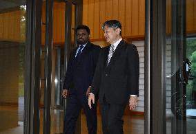 Emperor meets with Sri Lankan president