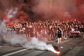 Slavia Prague Fans In Piazza Duomo Milan - Italy
