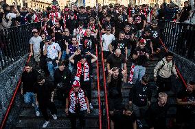 Slavia Prague Fans In Piazza Duomo Milan - Italy