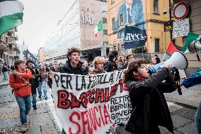 Student Rally Against Inauguration Of Rector Cristina Prandi In Turin - Italy