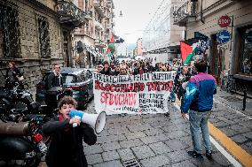 Student Rally Against Inauguration Of Rector Cristina Prandi In Turin - Italy