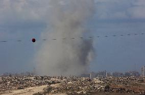 Smoke Rises Following Attack In Gaza City