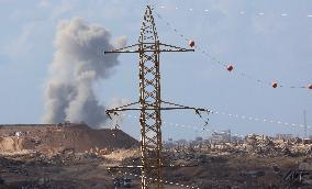 Smoke Rises Following Attack In Gaza City