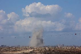 Smoke Rises Following Attack In Gaza City
